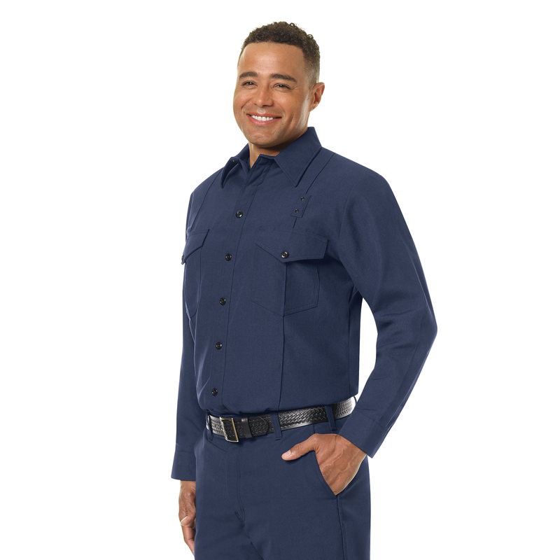 Men's Classic Long Sleeve Firefighter Shirt image number 9